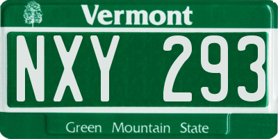 VT license plate NXY293