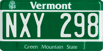 VT license plate NXY298