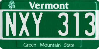 VT license plate NXY313