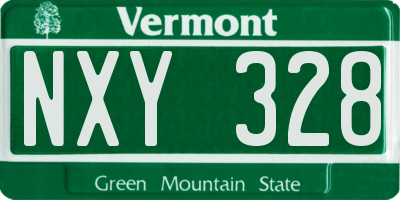 VT license plate NXY328