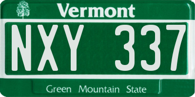 VT license plate NXY337