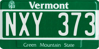 VT license plate NXY373