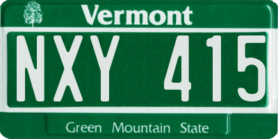 VT license plate NXY415