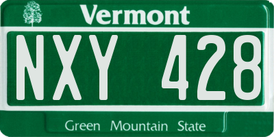 VT license plate NXY428