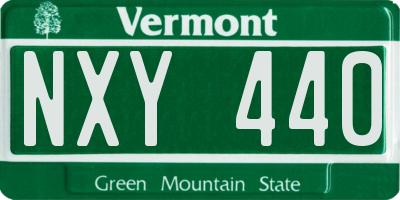 VT license plate NXY440