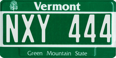 VT license plate NXY444