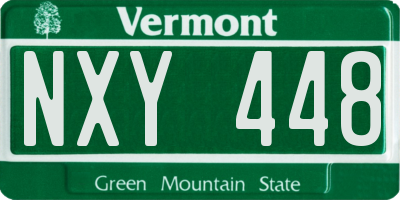 VT license plate NXY448