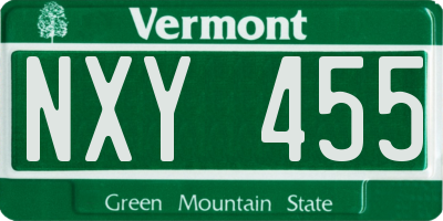 VT license plate NXY455