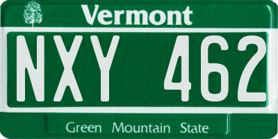 VT license plate NXY462