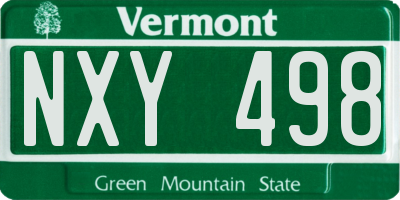 VT license plate NXY498