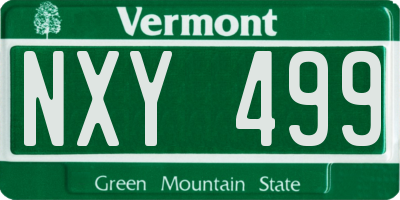 VT license plate NXY499