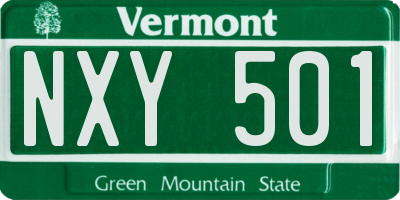 VT license plate NXY501