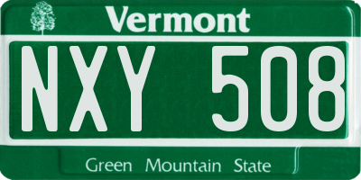 VT license plate NXY508