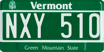 VT license plate NXY510