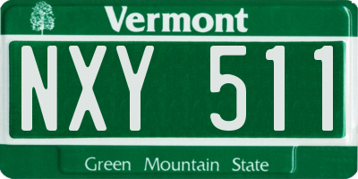 VT license plate NXY511