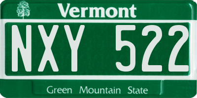 VT license plate NXY522