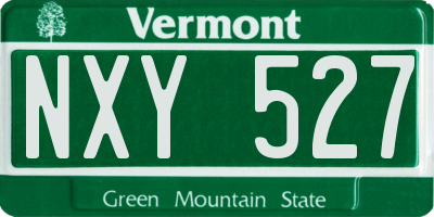 VT license plate NXY527
