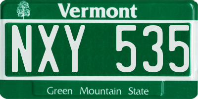 VT license plate NXY535