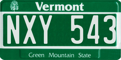 VT license plate NXY543