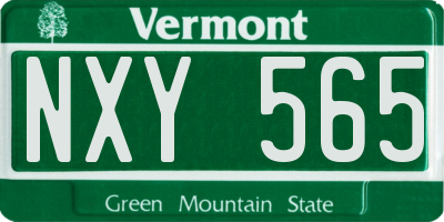 VT license plate NXY565