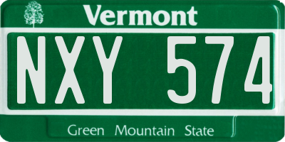VT license plate NXY574