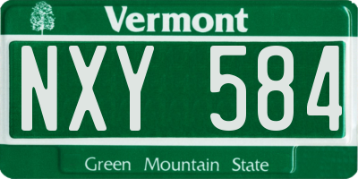 VT license plate NXY584