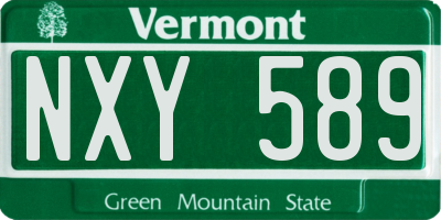 VT license plate NXY589
