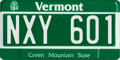 VT license plate NXY601