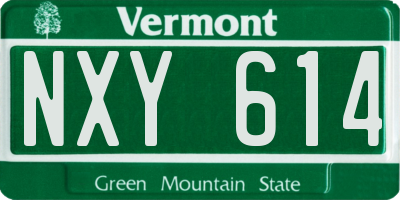 VT license plate NXY614