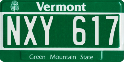 VT license plate NXY617
