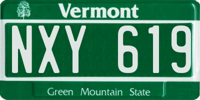 VT license plate NXY619