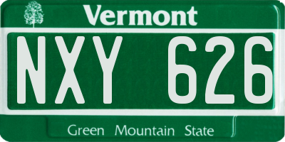 VT license plate NXY626