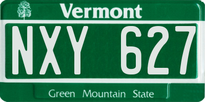 VT license plate NXY627