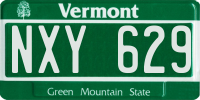 VT license plate NXY629
