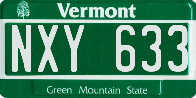 VT license plate NXY633