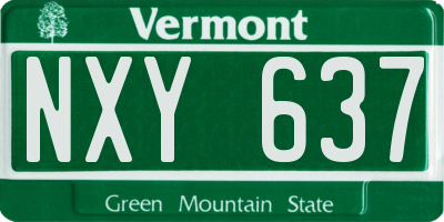 VT license plate NXY637