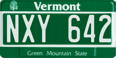 VT license plate NXY642