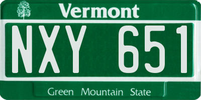 VT license plate NXY651