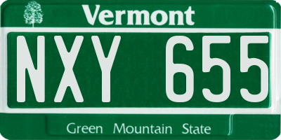 VT license plate NXY655