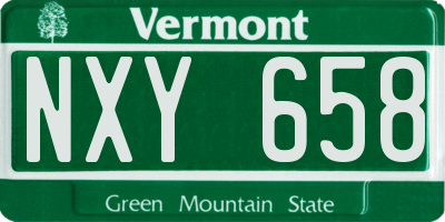 VT license plate NXY658