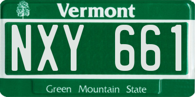VT license plate NXY661