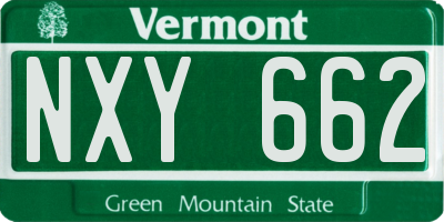 VT license plate NXY662