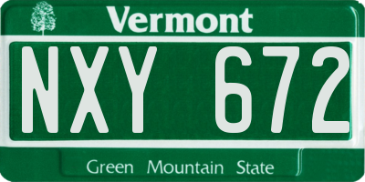 VT license plate NXY672