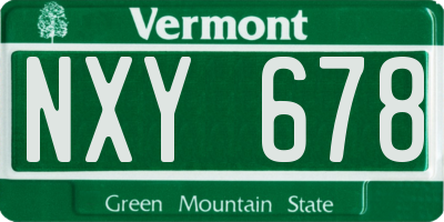 VT license plate NXY678