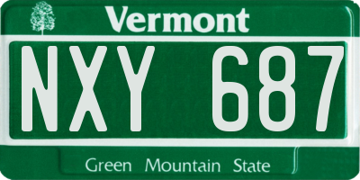 VT license plate NXY687