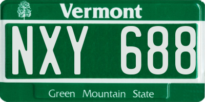 VT license plate NXY688