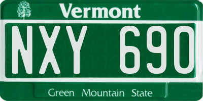 VT license plate NXY690