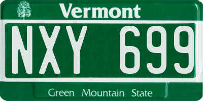 VT license plate NXY699