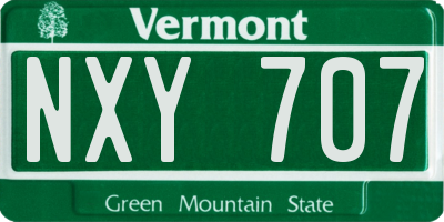 VT license plate NXY707