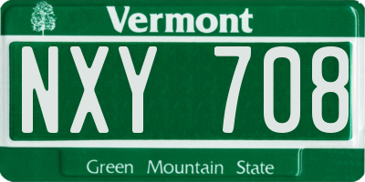 VT license plate NXY708